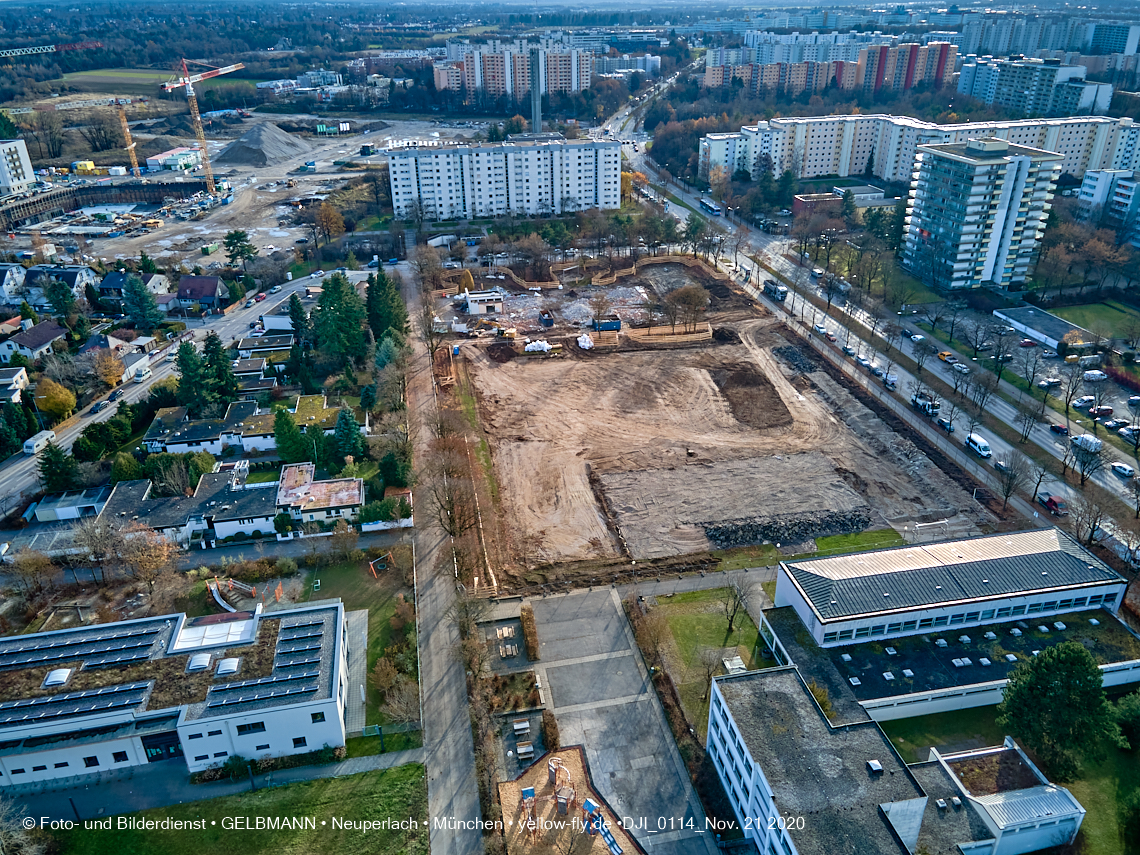 21.11.2020 - Bauplatz der Grundschule in Neuperlach in München